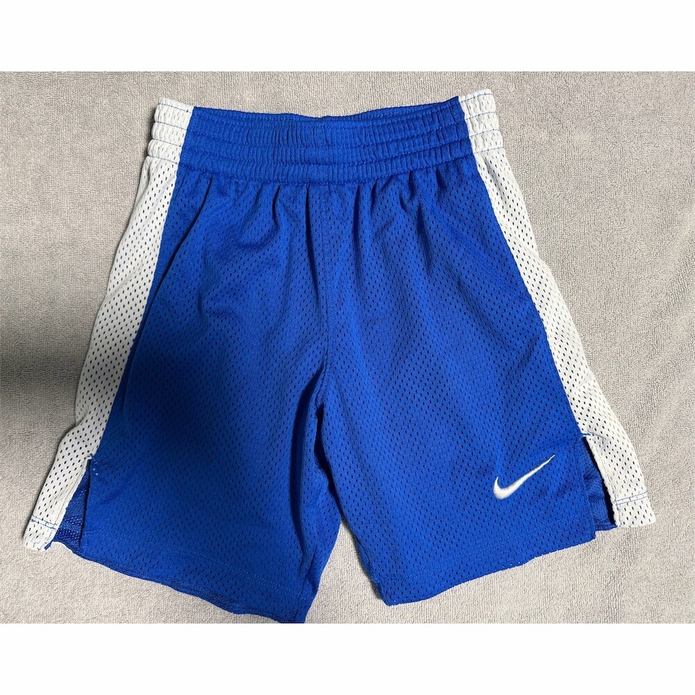 Nike Dri-FIT Basketball Shorts Boys Youth Small Blue/White Loose Fit Mesh